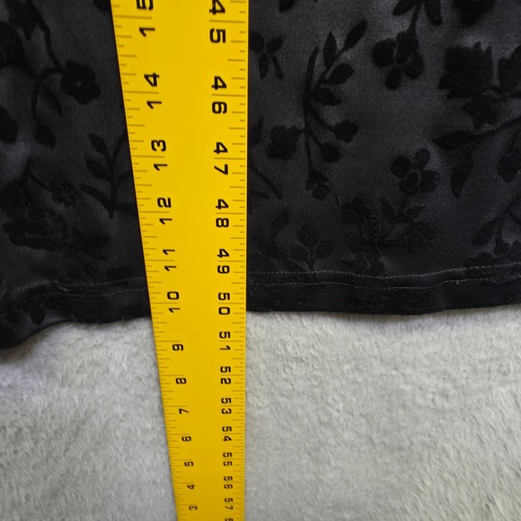 Vintage Eve Adams Dress Womens L Black‎ Floral Gothic Modest Elegant Dark Midi - Picture 11 of 13